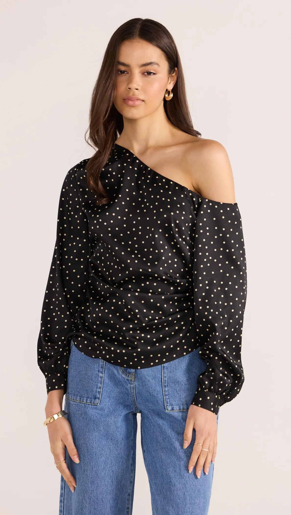 Jemma Polka Blouse-TOPS - LONG SLEEVE-MINKPINK
