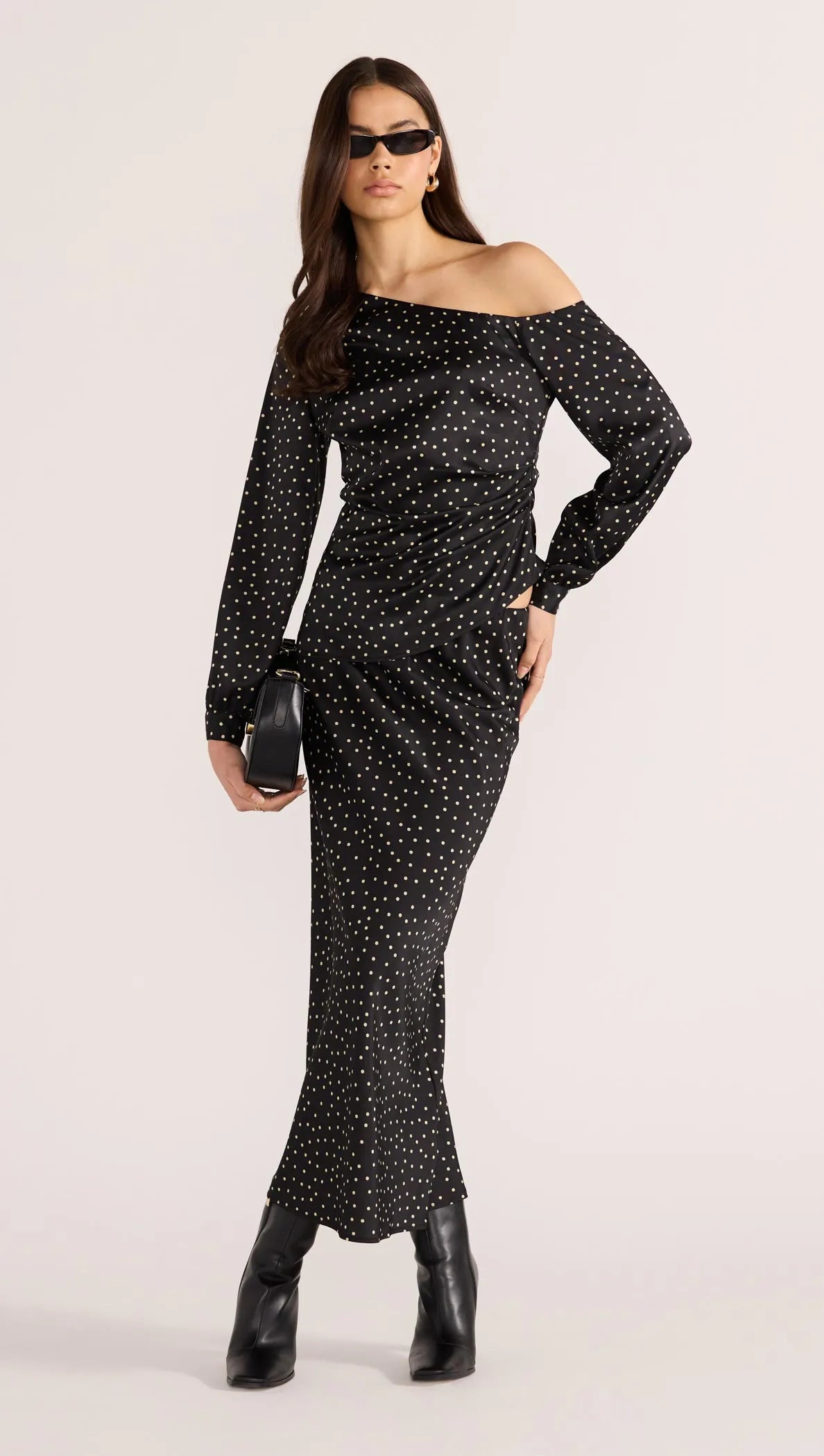 Jemma Polka Blouse-TOPS - LONG SLEEVE-MINKPINK