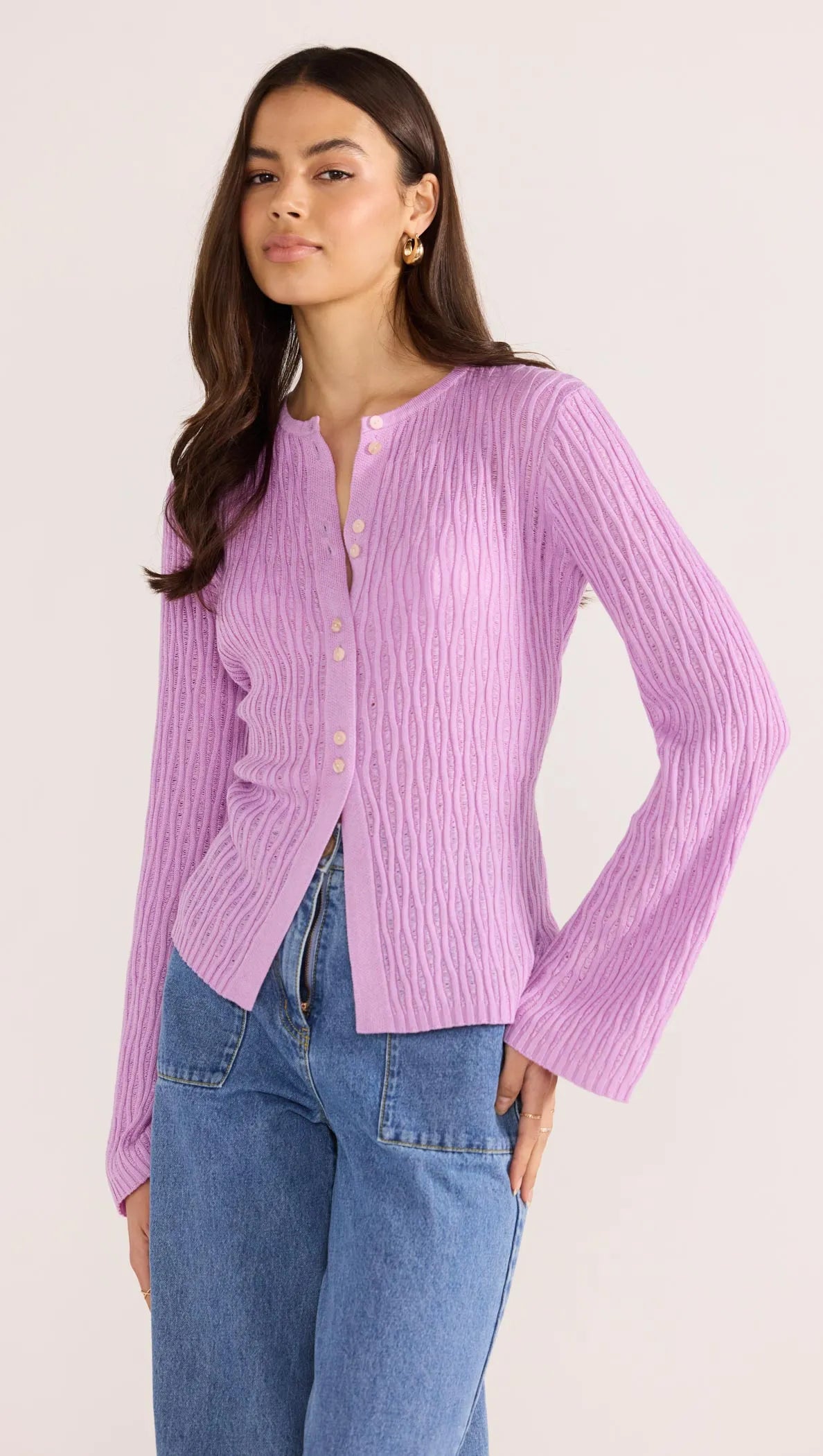 Johnna Button Knit Top-KNITWEAR - CARDIGANS-MINKPINK