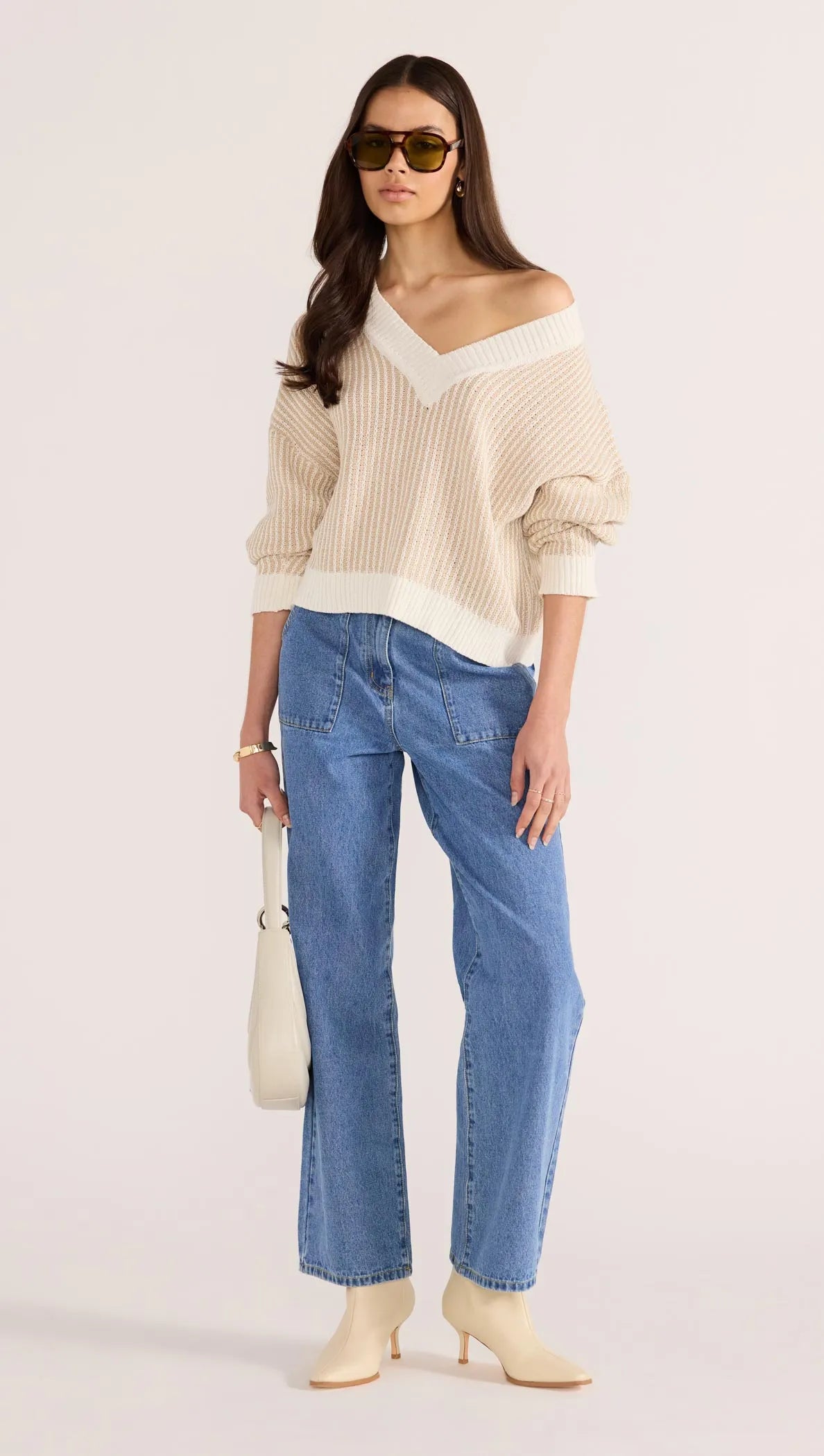 Megan V-Neck Sweater-KNITWEAR - JUMPERS-MINKPINK