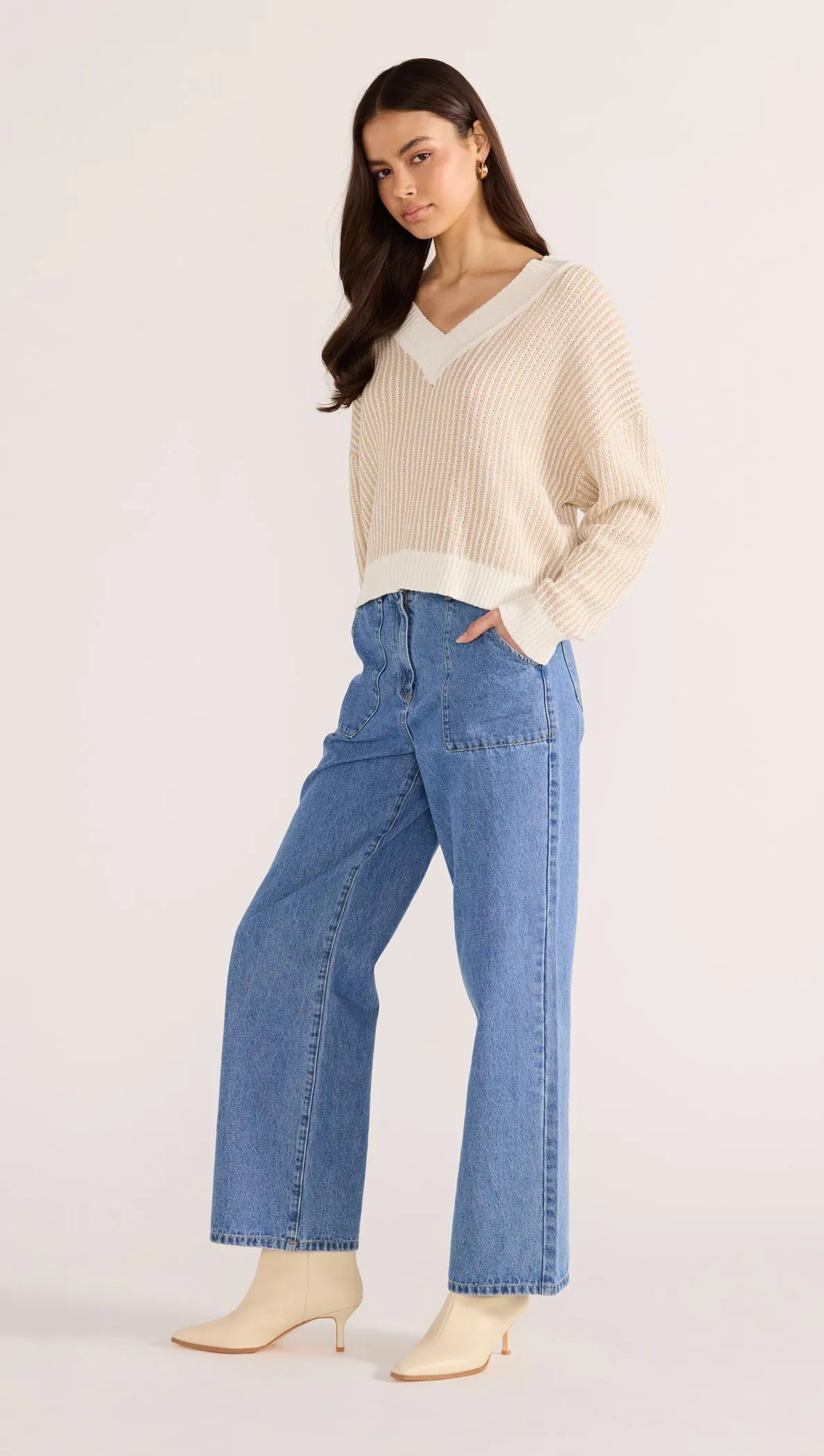 Megan V-Neck Sweater-KNITWEAR - JUMPERS-MINKPINK