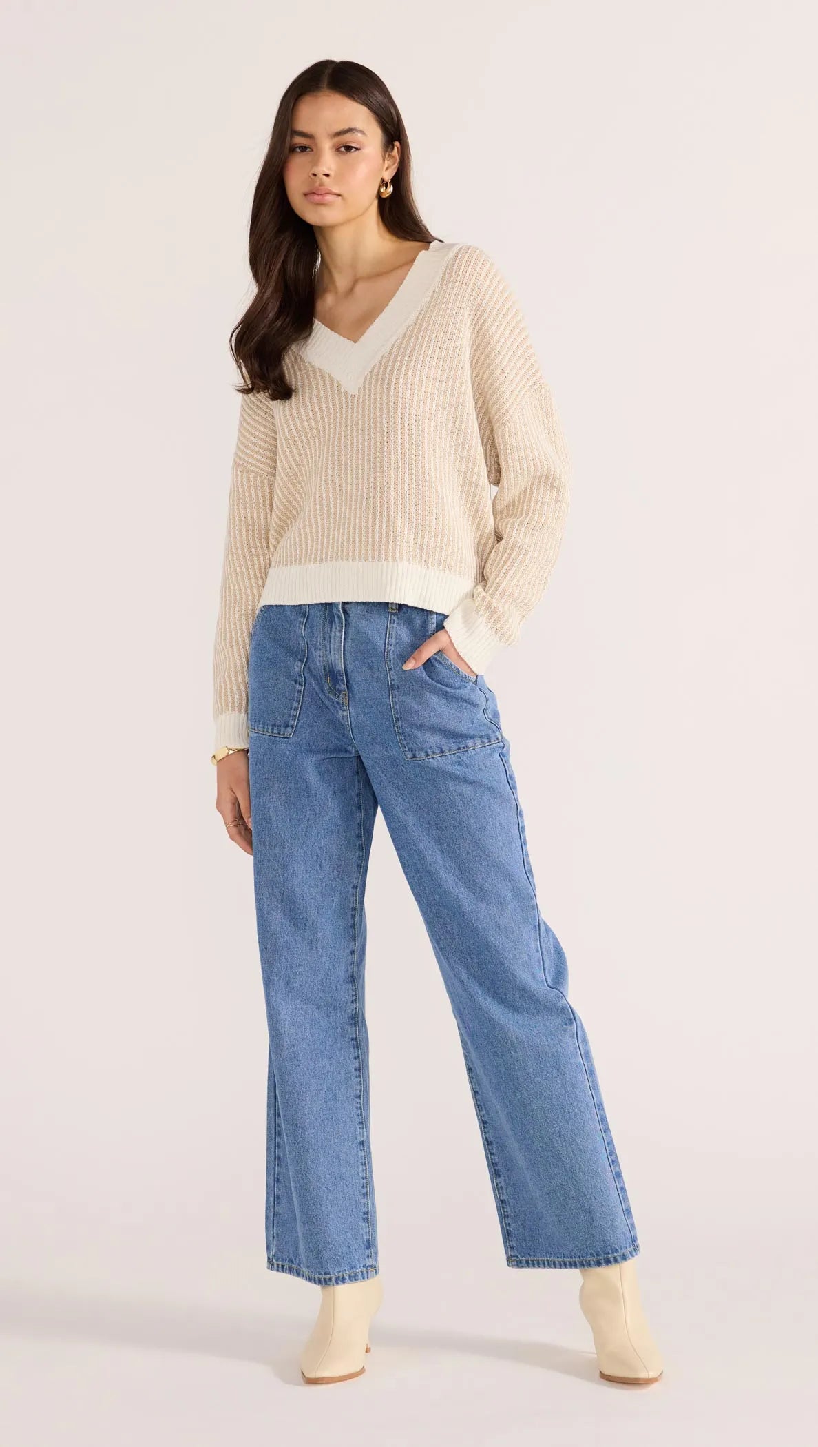 Megan V-Neck Sweater-KNITWEAR - JUMPERS-MINKPINK