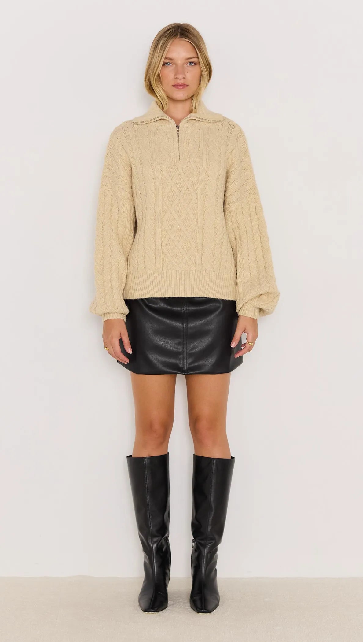 Varsity Cable Knit Sweater-KNITWEAR - JUMPERS-MINKPINK