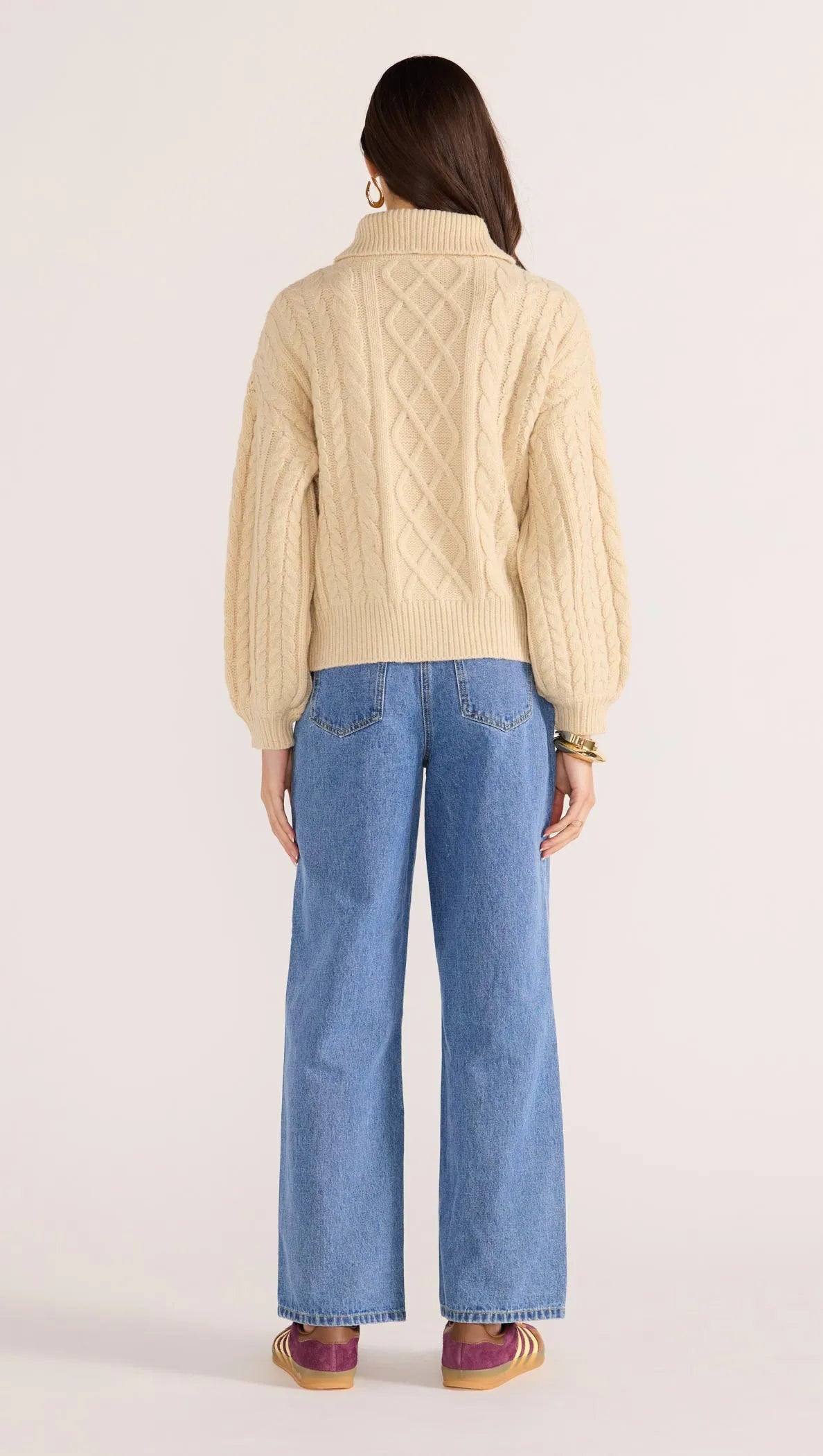 Varsity Cable Knit Sweater-KNITWEAR - JUMPERS-MINKPINK