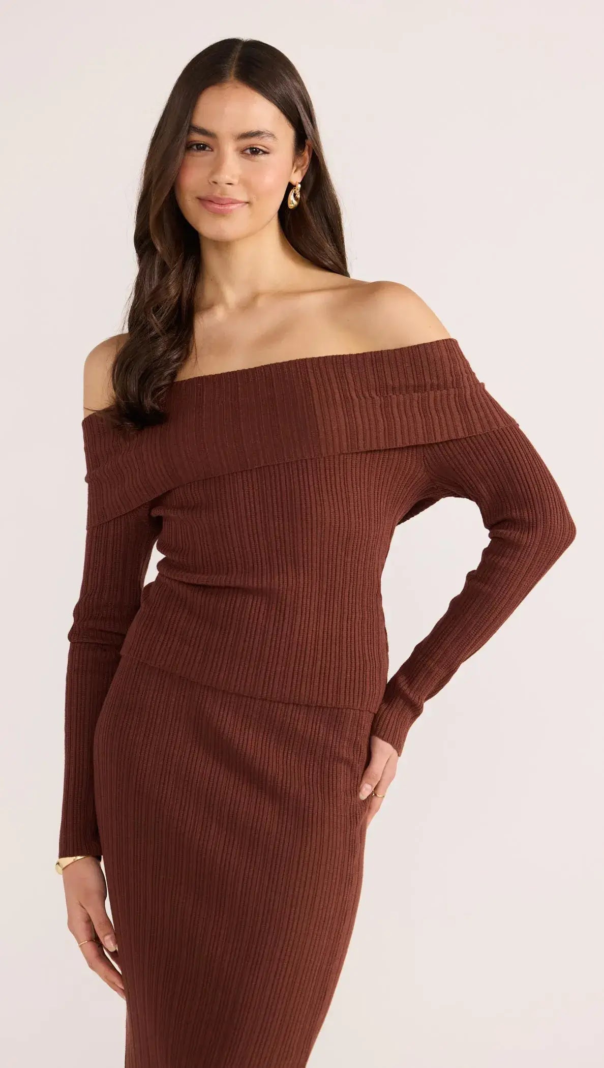 Zoe Off Shoulder Knit Top-TOPS - LONG SLEEVE-MINKPINK