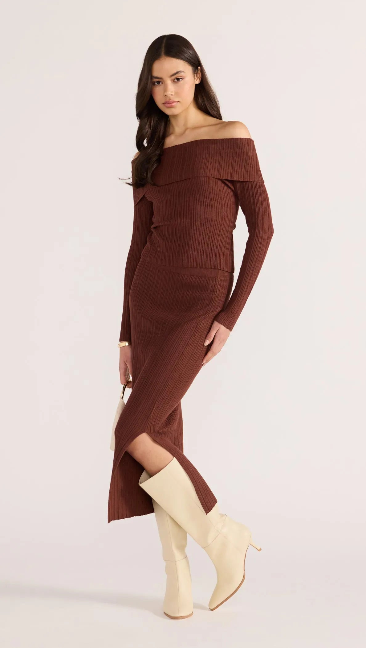 Zoe Off Shoulder Knit Top-TOPS - LONG SLEEVE-MINKPINK