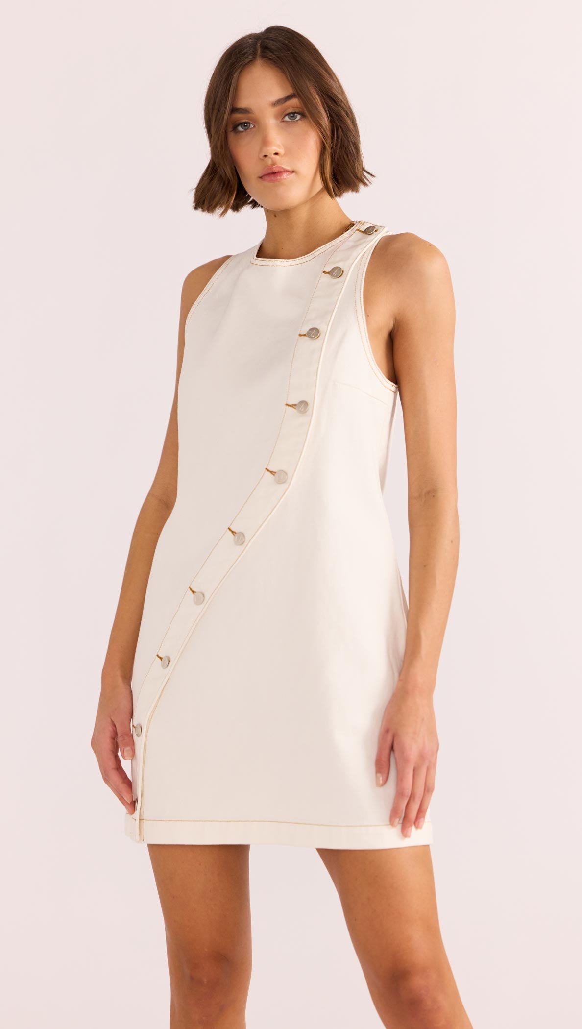 TABITHA WAVE BUTTON MINI DRESS-MINKPINK