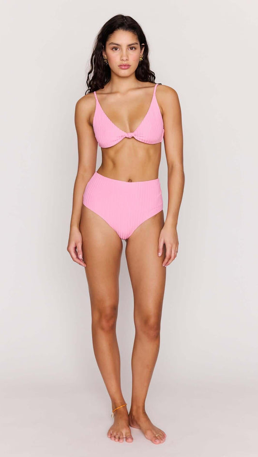 Pink High-Waist Bikini Bottoms