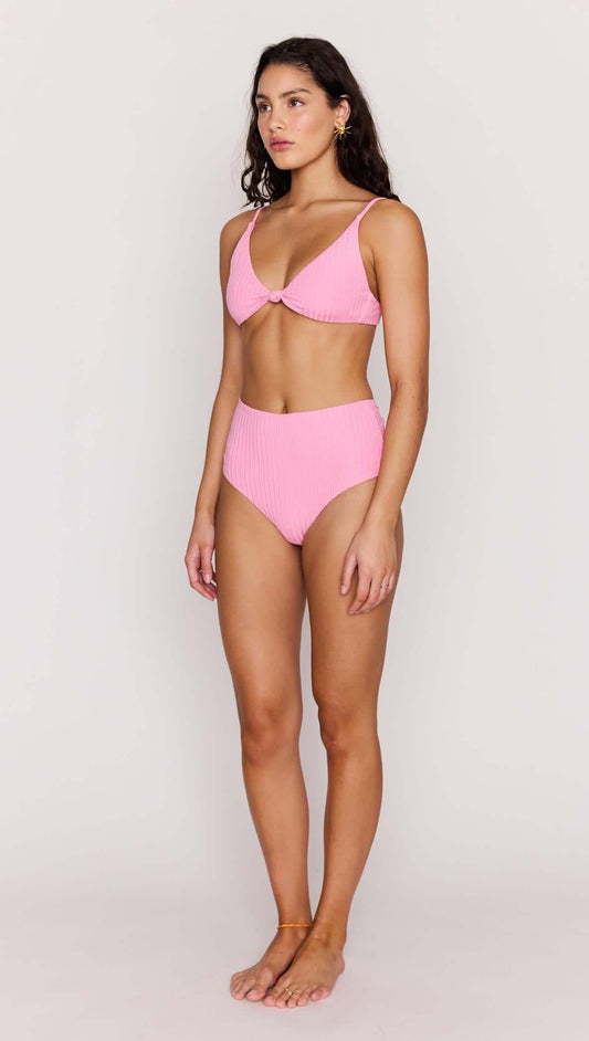 Pink High-Waist Bikini Bottoms