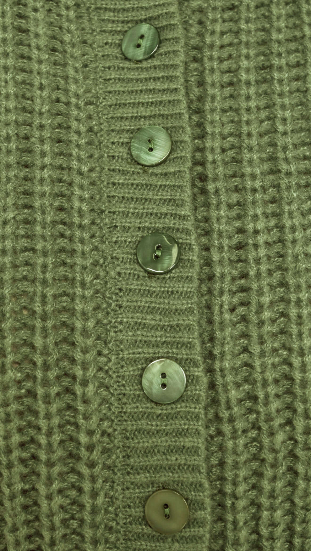 Green Cable Knit Cropped Cardigan