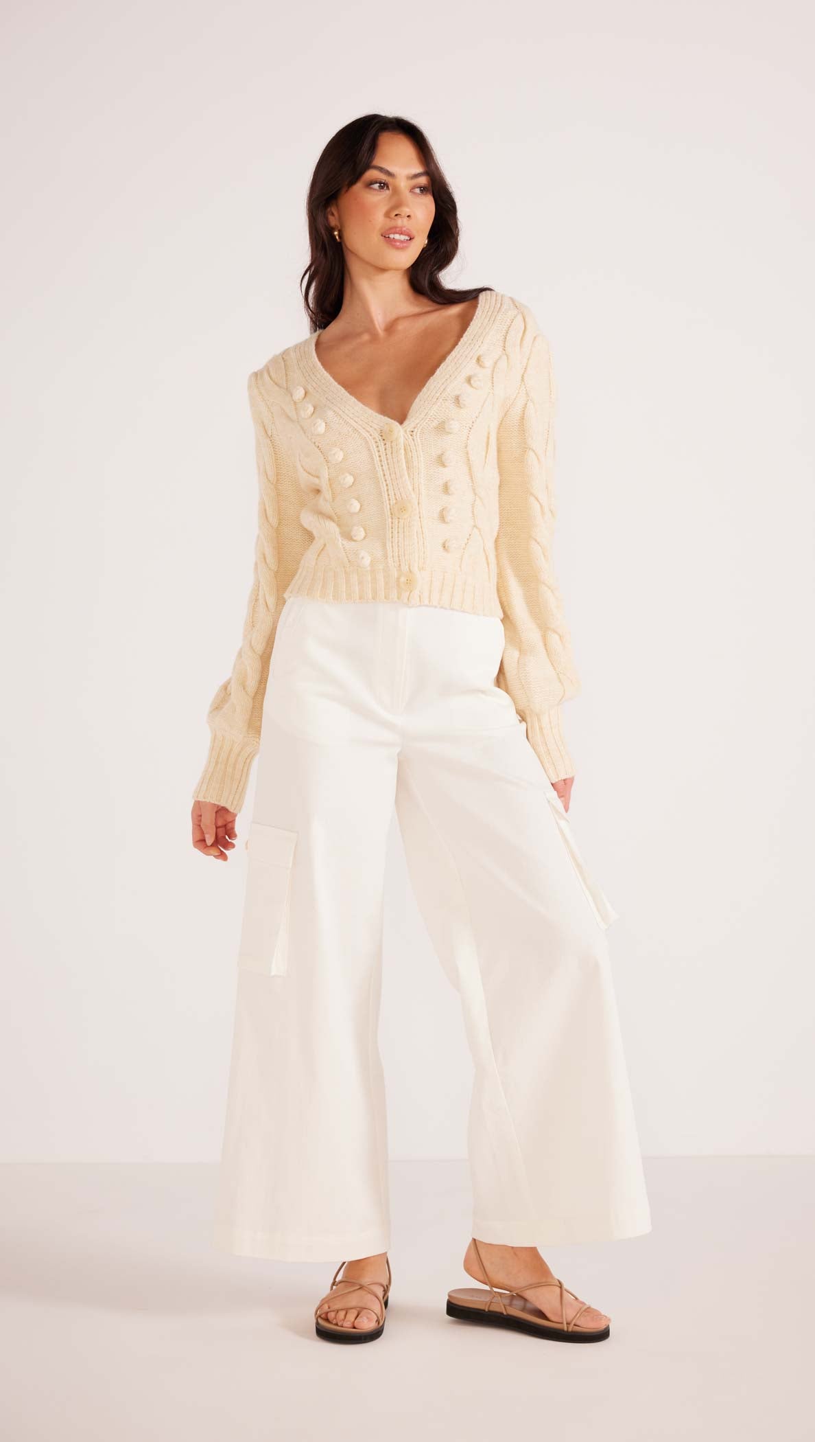 Myrtle Cable Knit Cardigan-MINKPINK