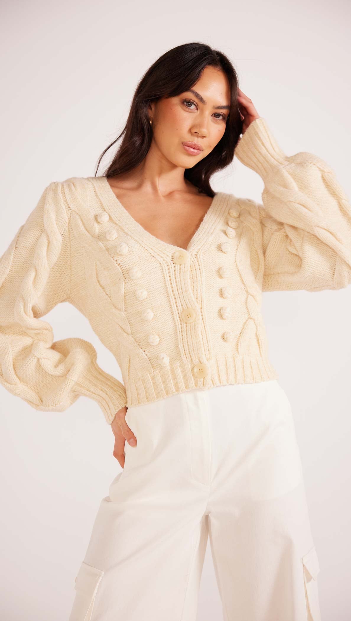 Myrtle Cable Knit Cardigan MINKPINK Official
