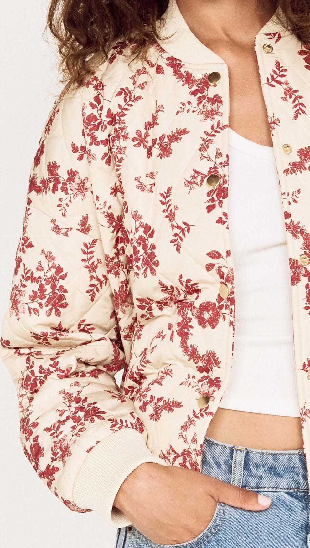 Autumn Floral Quilted Puffer Jacket
