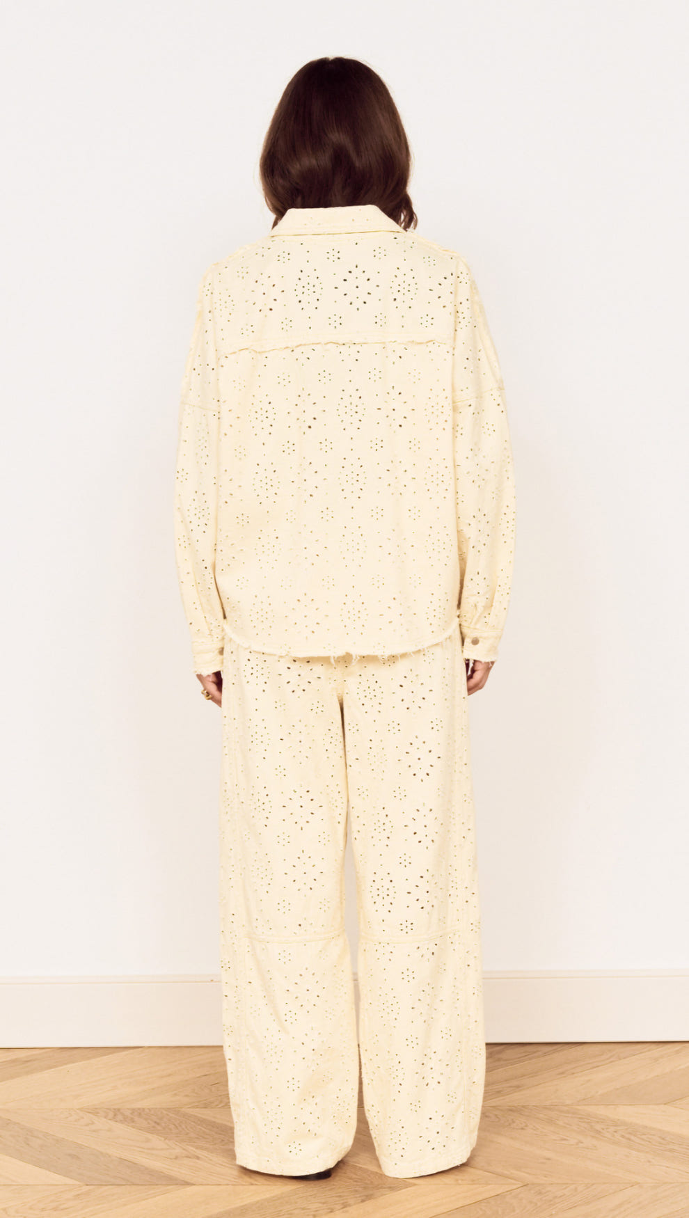 Cotton Denim Broderie Anglaise Jacket