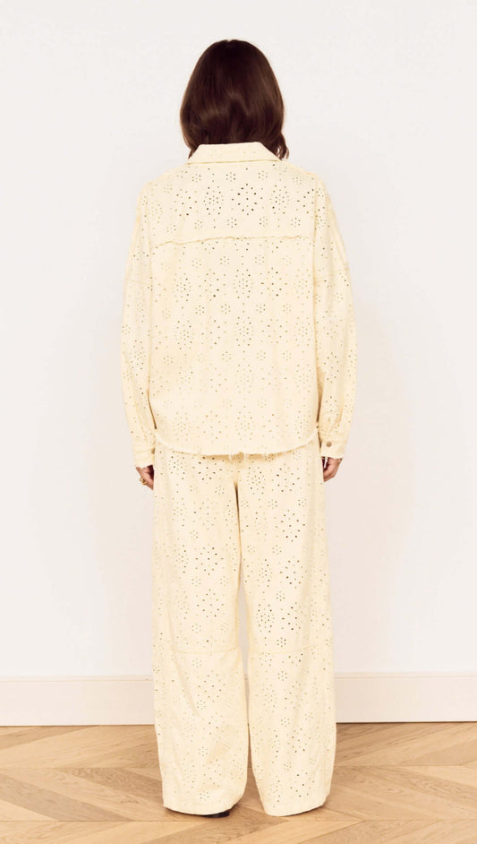 Cotton Denim Broderie Anglaise Jacket