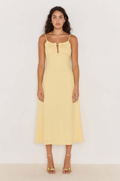 Orange Bead Detailed Satin Bias Midi Dress MINKPINK Orange Bead Detailed Satin Bias Midi Dress MINKPINK