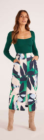 Faven Drill Midi Skirt-MINKPINK
