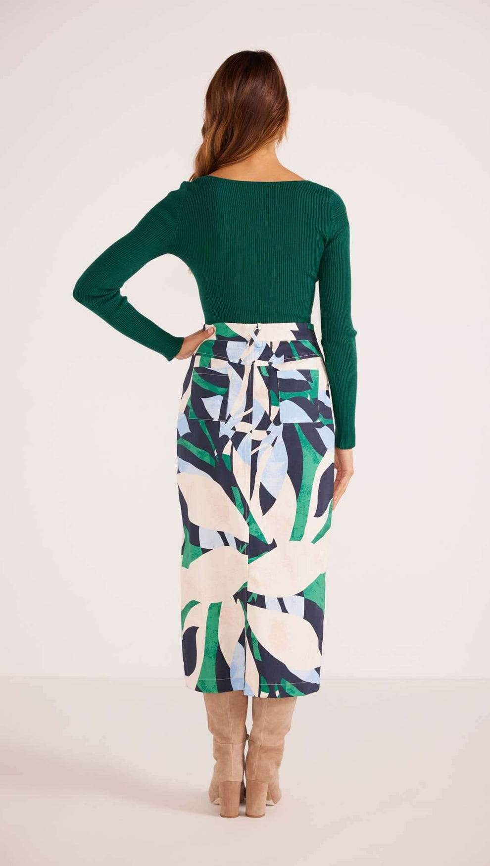 Faven Drill Midi Skirt-MINKPINK