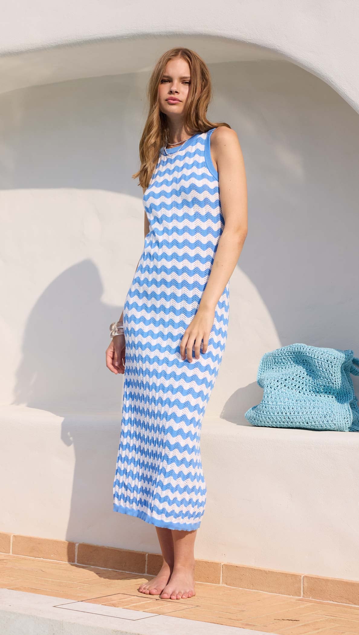 Dina Stripe Knit Midi Dress-MINKPINK