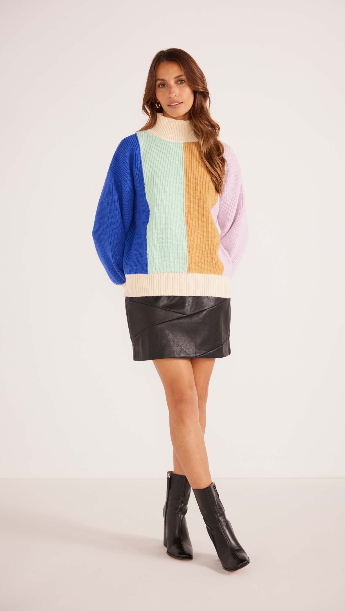 Zia Colour Block Knit Jumper-MINKPINK