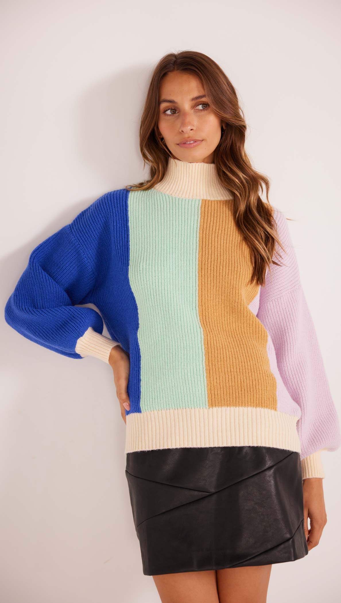 Zia Colour Block Knit Jumper-MINKPINK