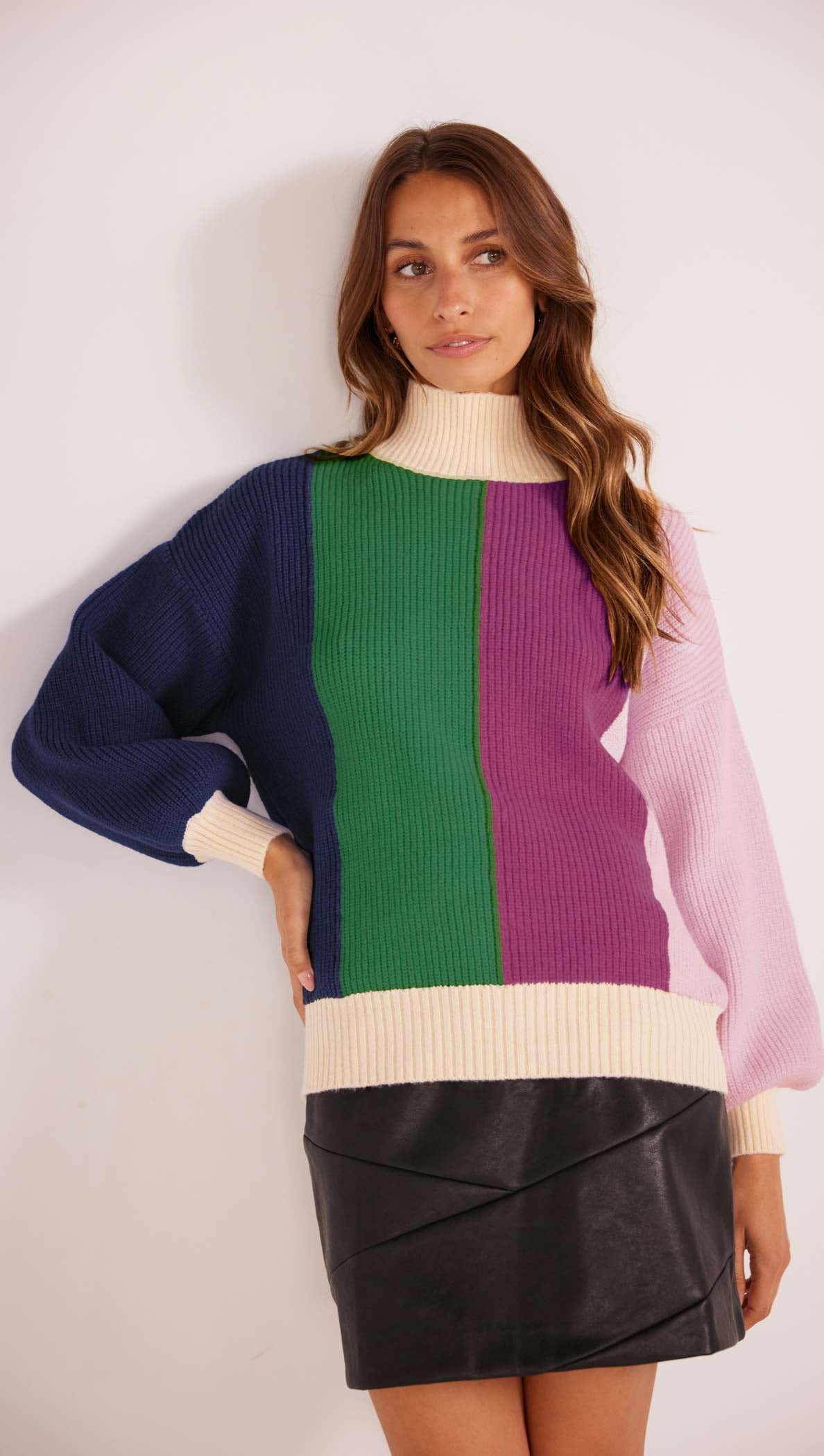 Zia Colour Bock Knit Jumper