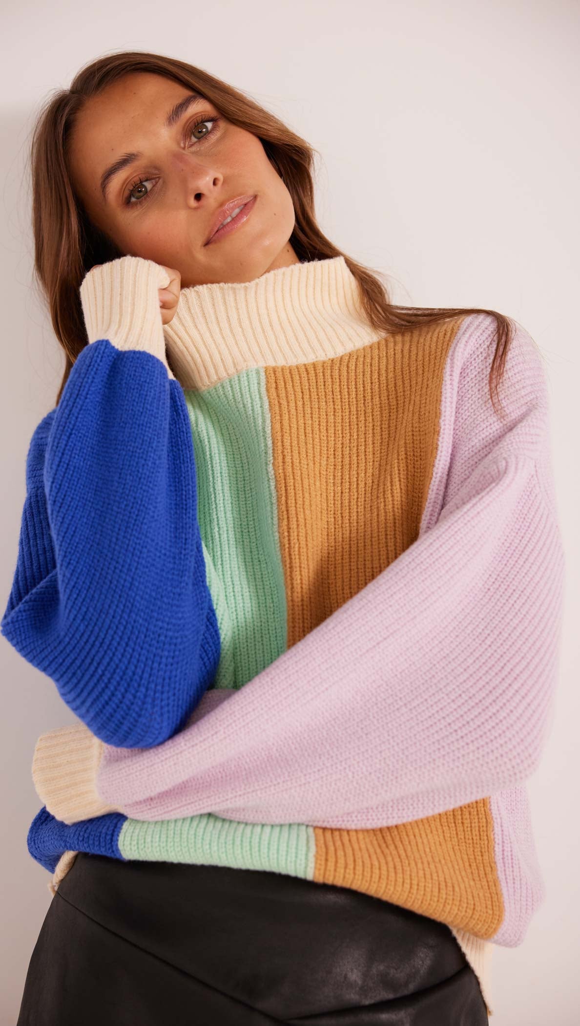 Zia Colour Block Knit Jumper-MINKPINK