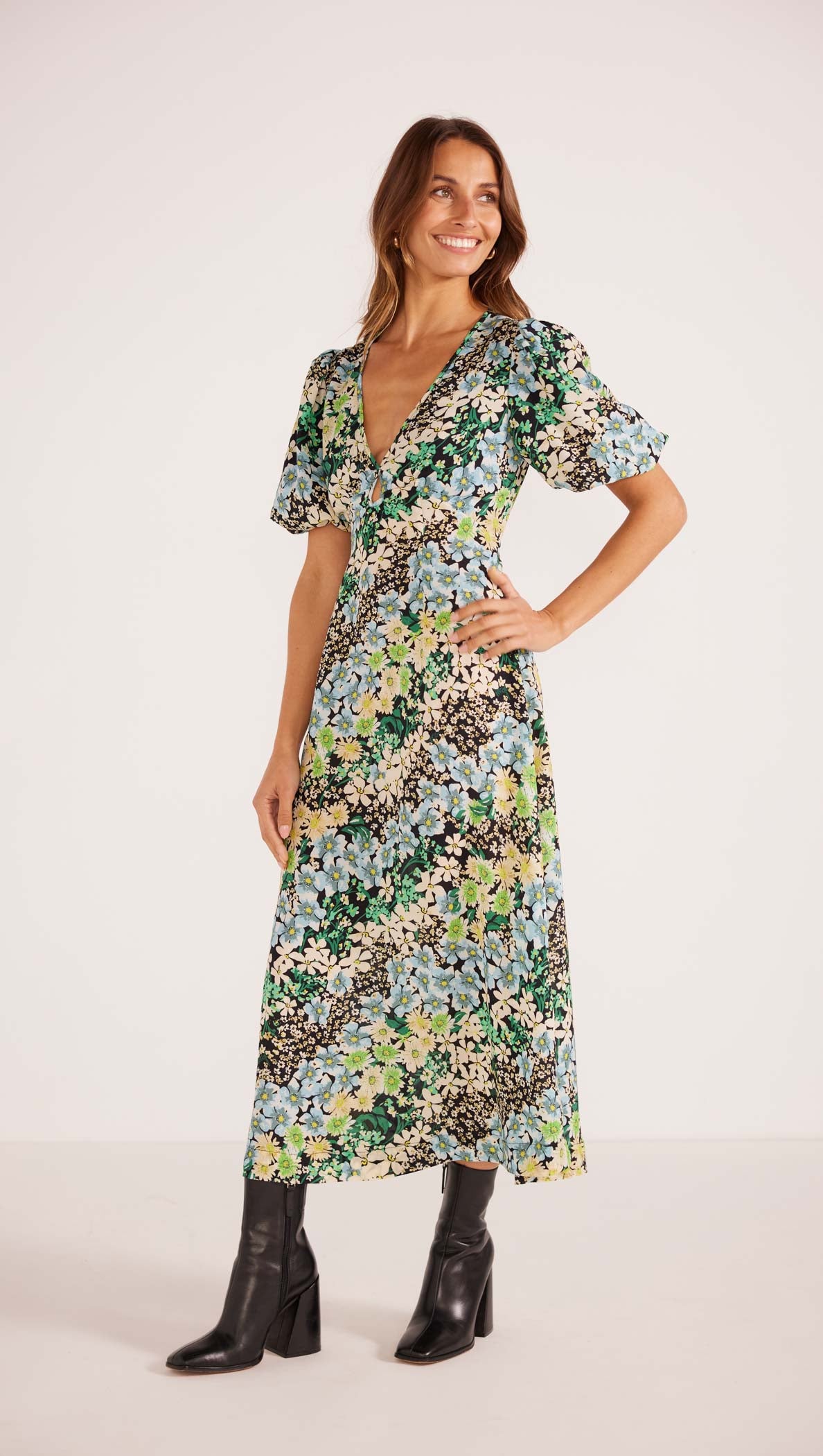 Lenora Keyhole Midi Dress-MINKPINK