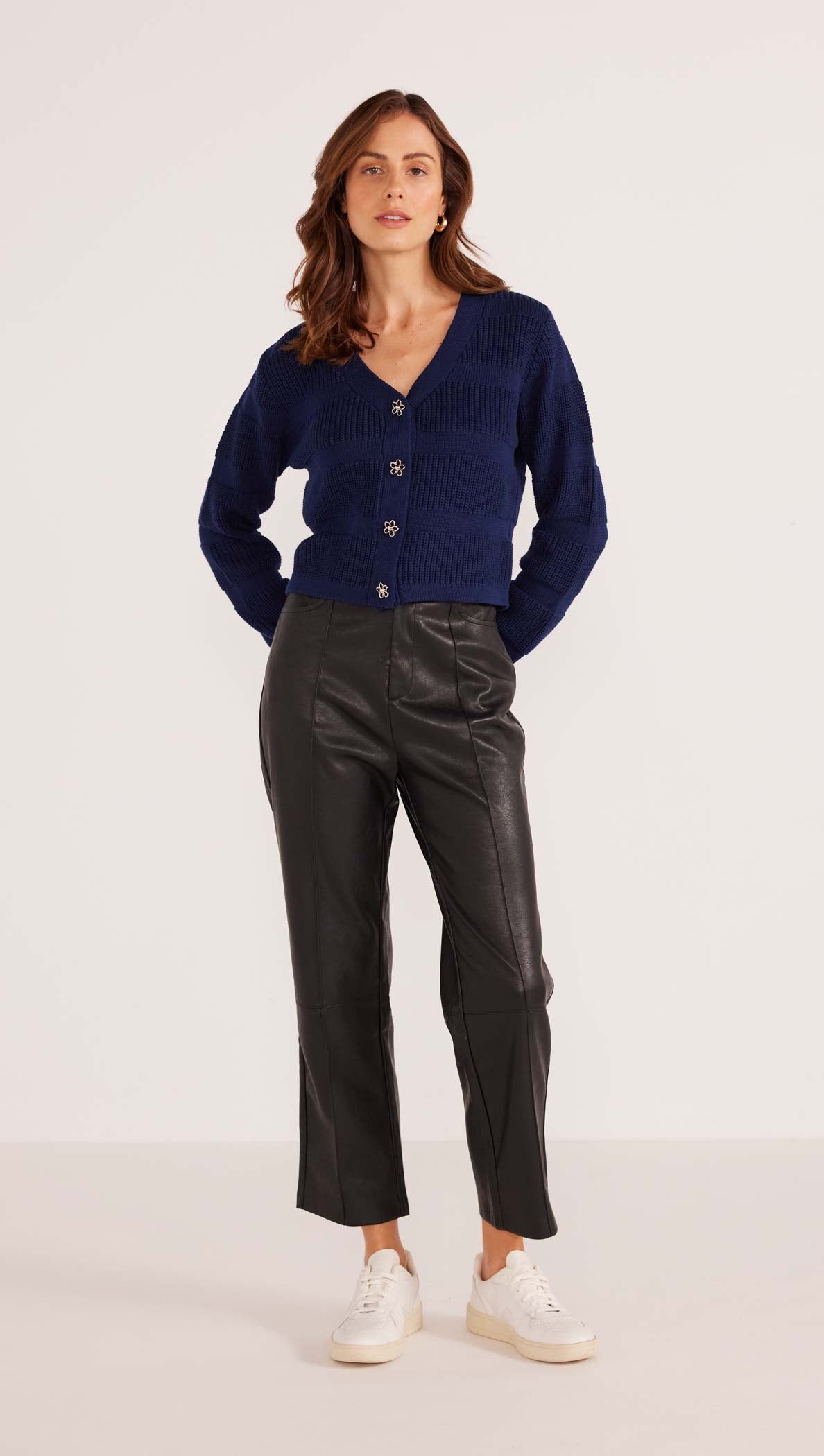 MACY STRIPE RIB KNIT CARDIGAN-MINKPINK