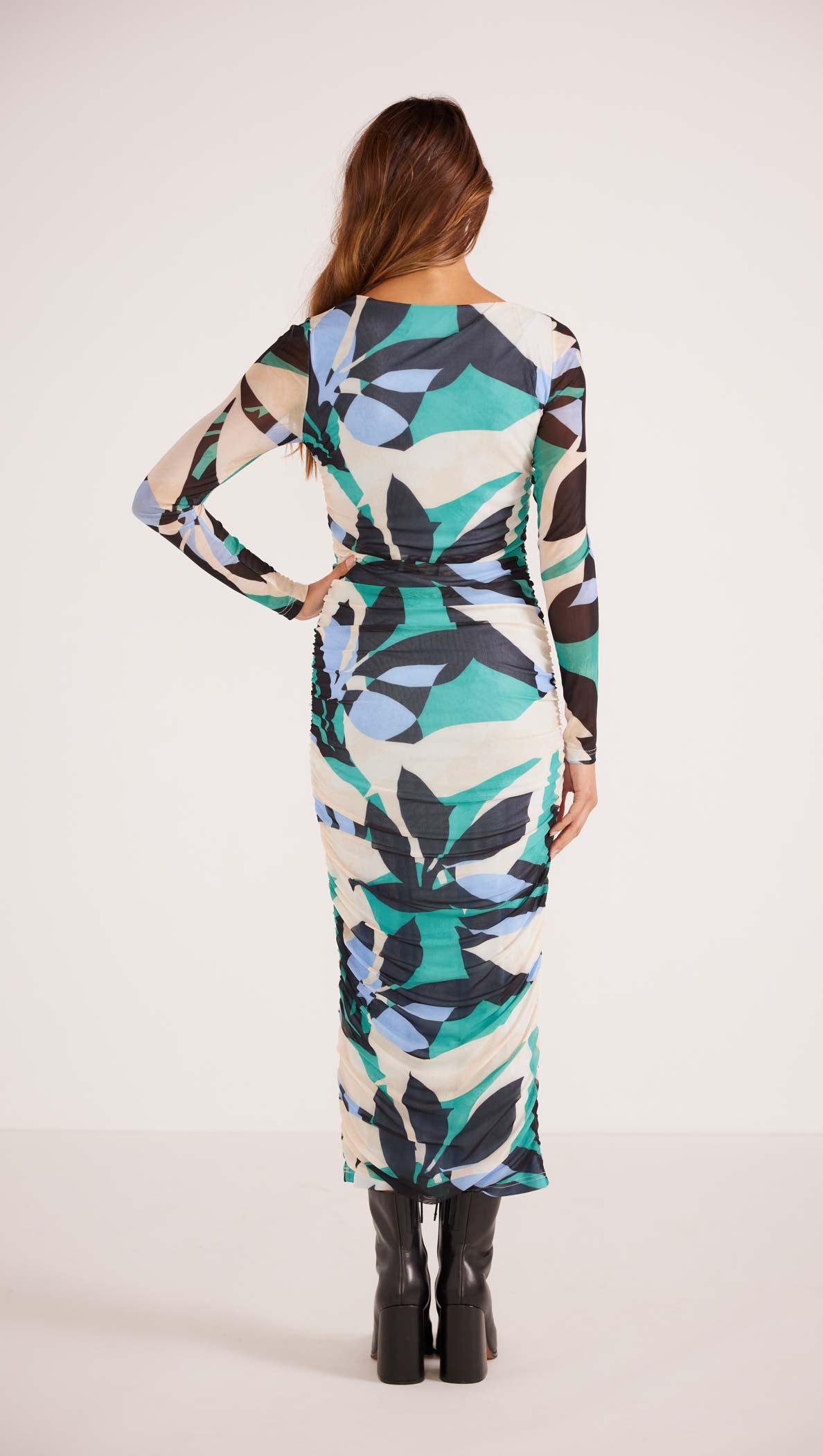 Faven Ruched Midi Dress-MINKPINK