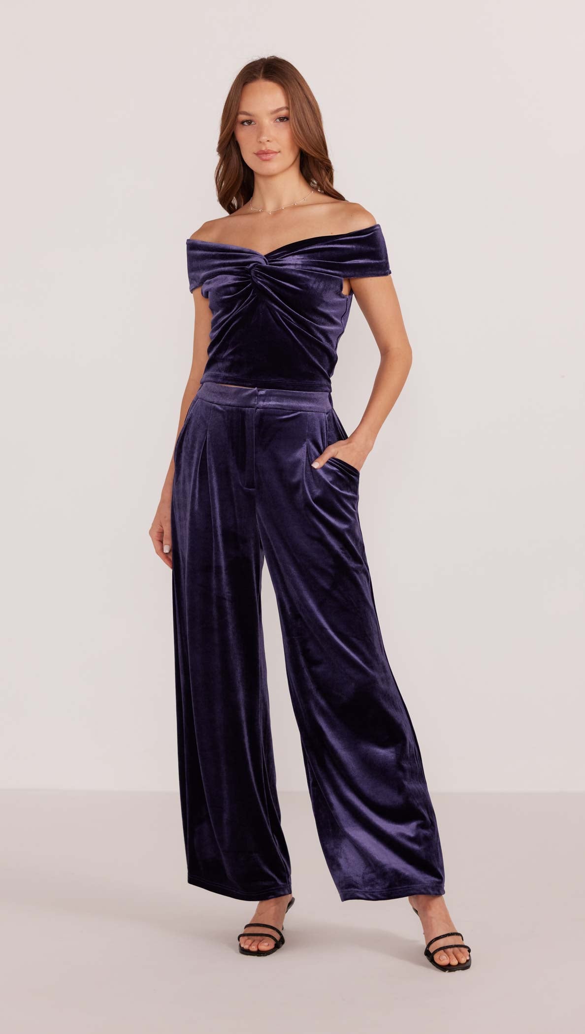 Nisha Velvet Tailored Pant-MINKPINK