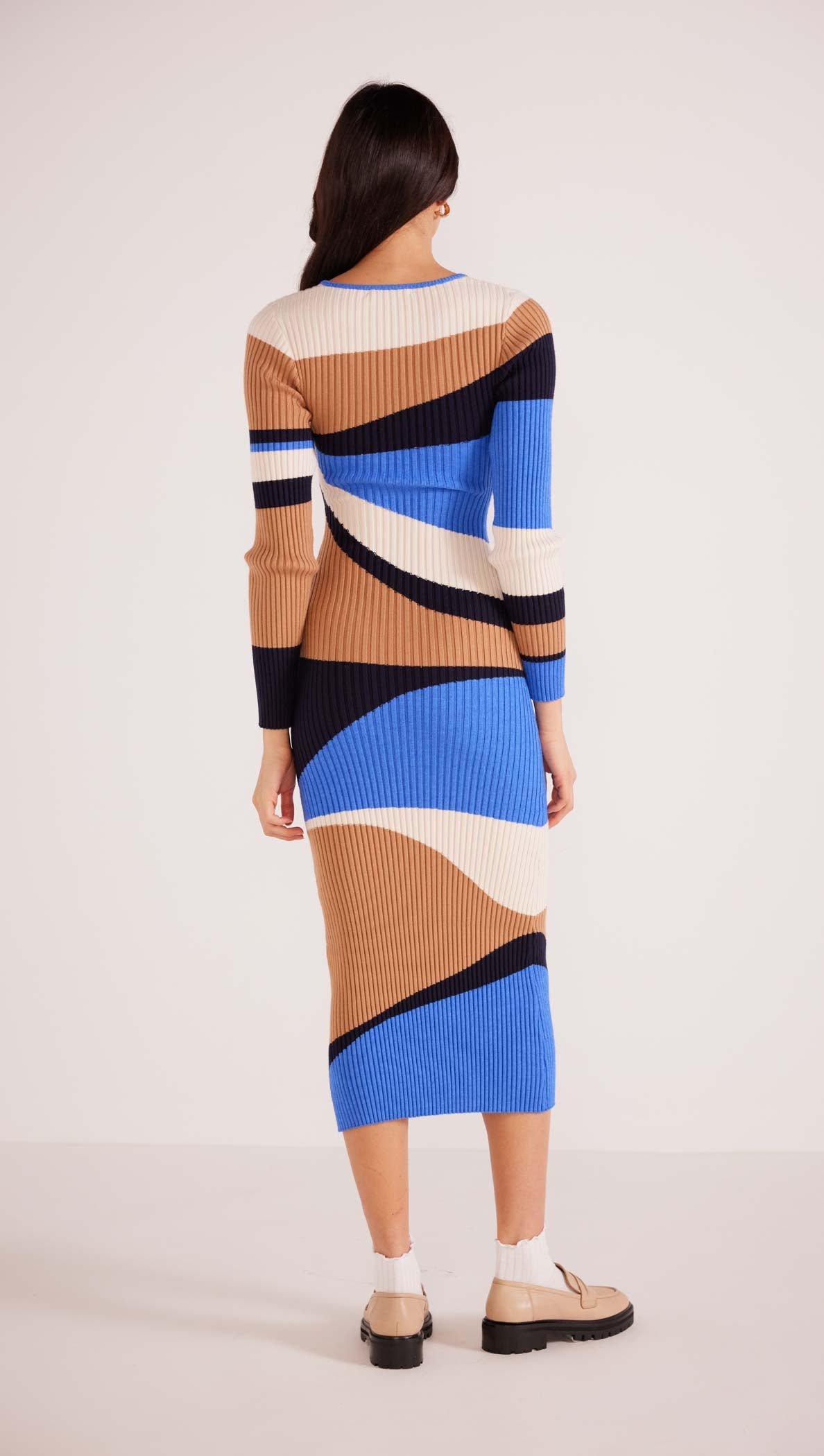 Edras Intarsia Knit Midi Dress-MINKPINK