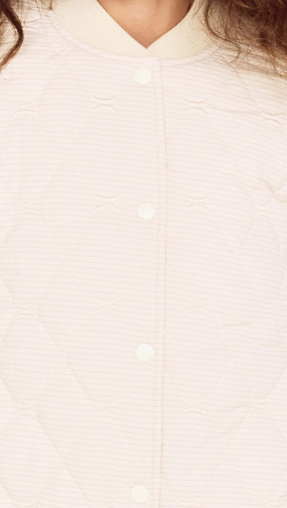 Quilted Bomber Jacket in Warm White