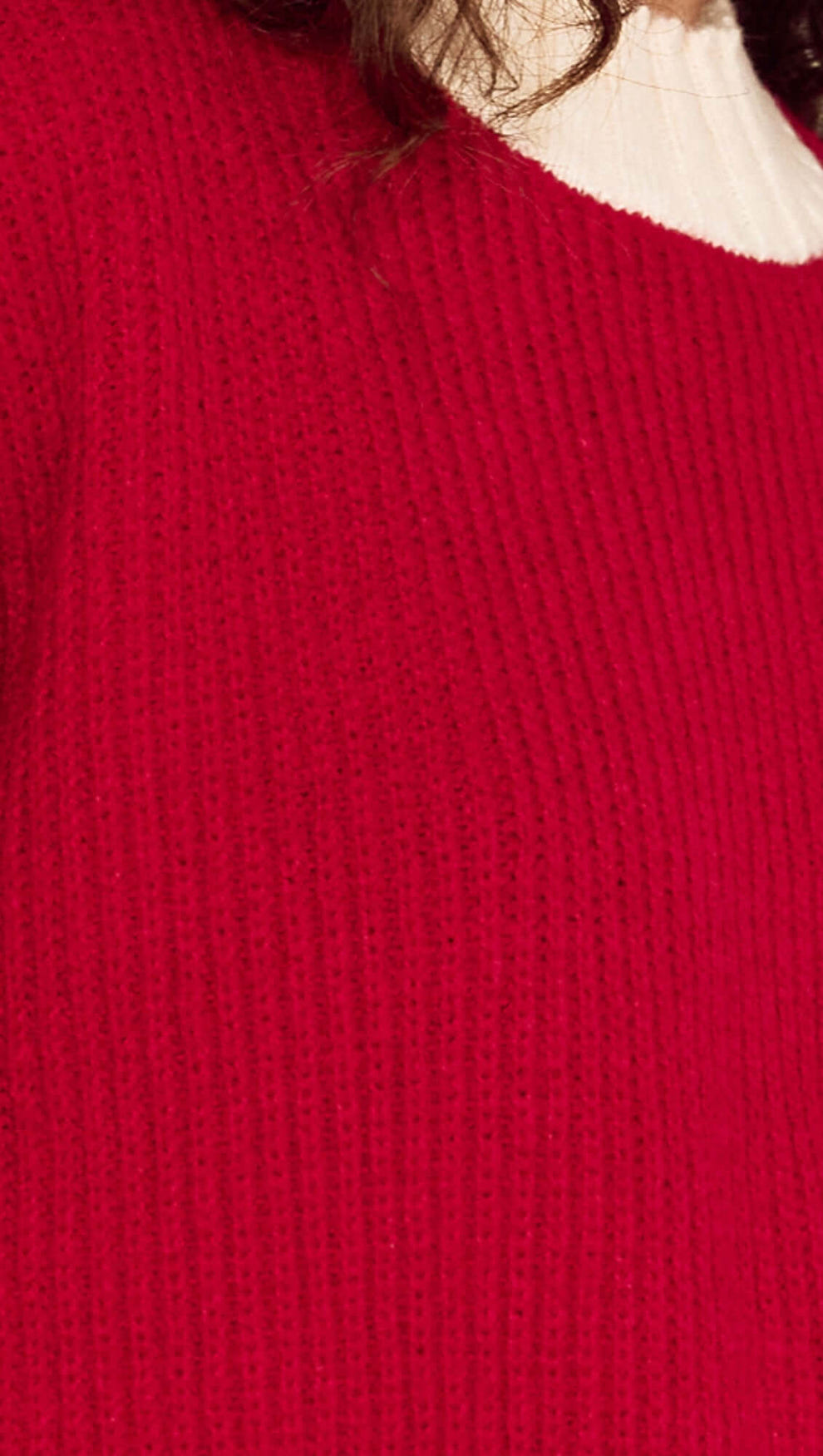 Relaxed Red Contrast Stripe Jumper