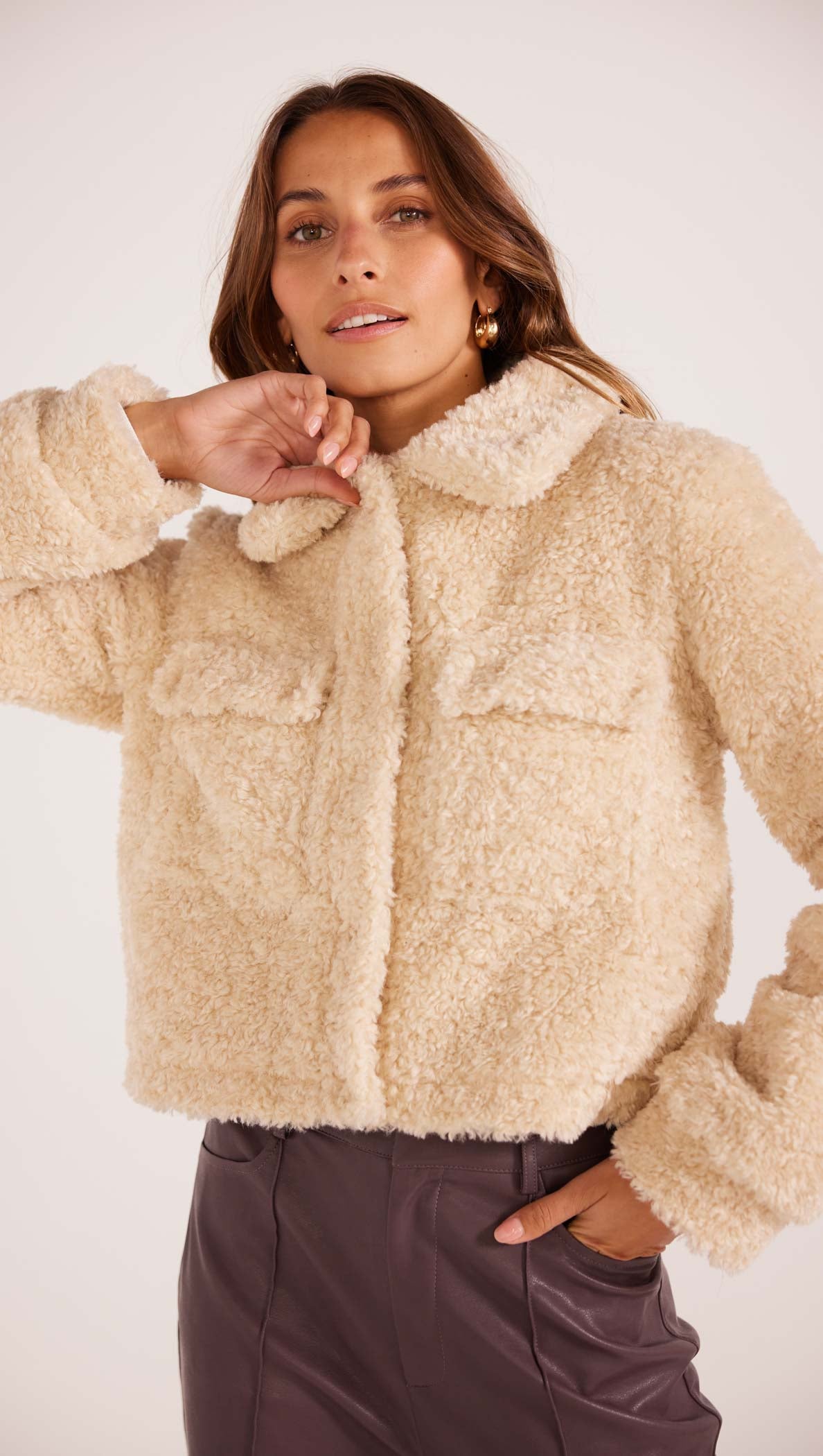 ZARIZA TEDDY JACKET-MINKPINK