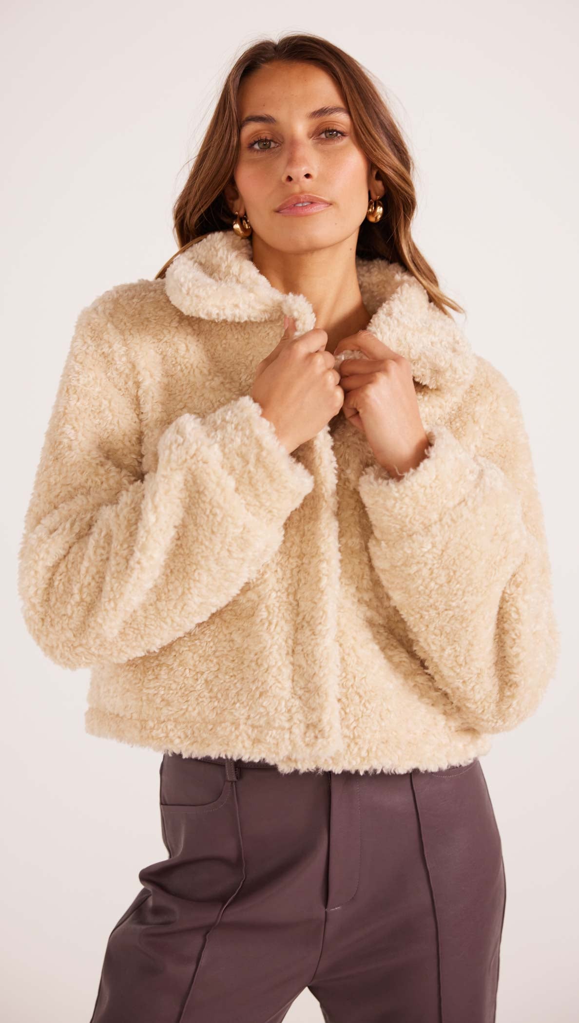 ZARIZA TEDDY JACKET-MINKPINK