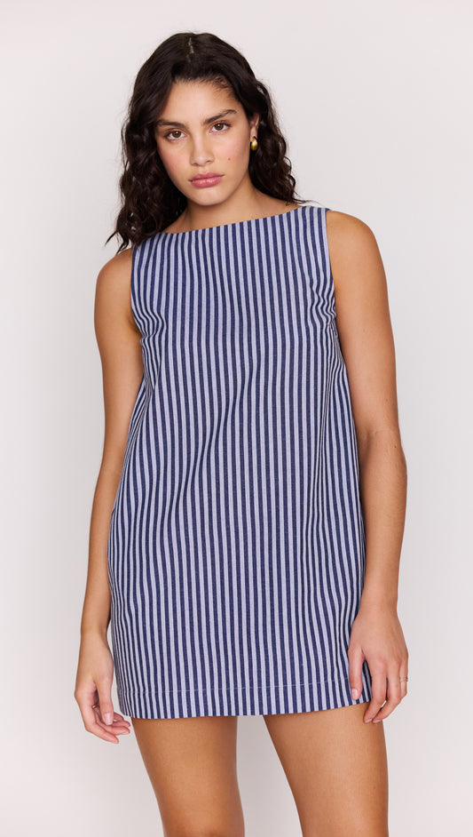 Pinstripe Mini Shift Dress
