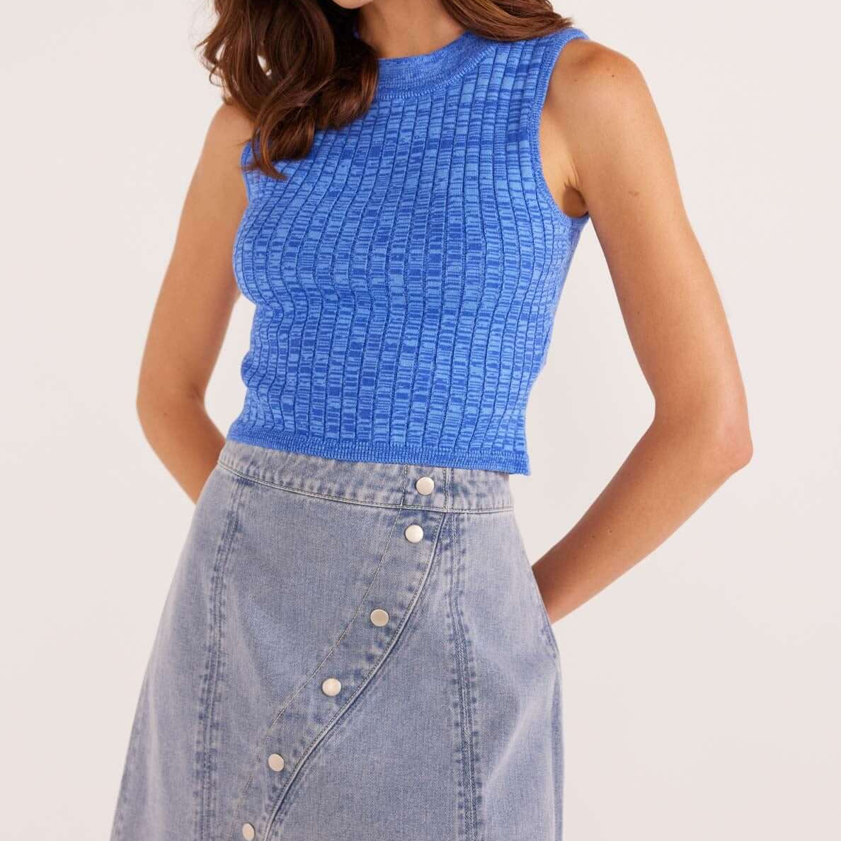 JESSIE DENIM MINI SKIRT-MINKPINK