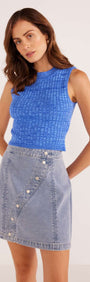 JESSIE DENIM MINI SKIRT-MINKPINK