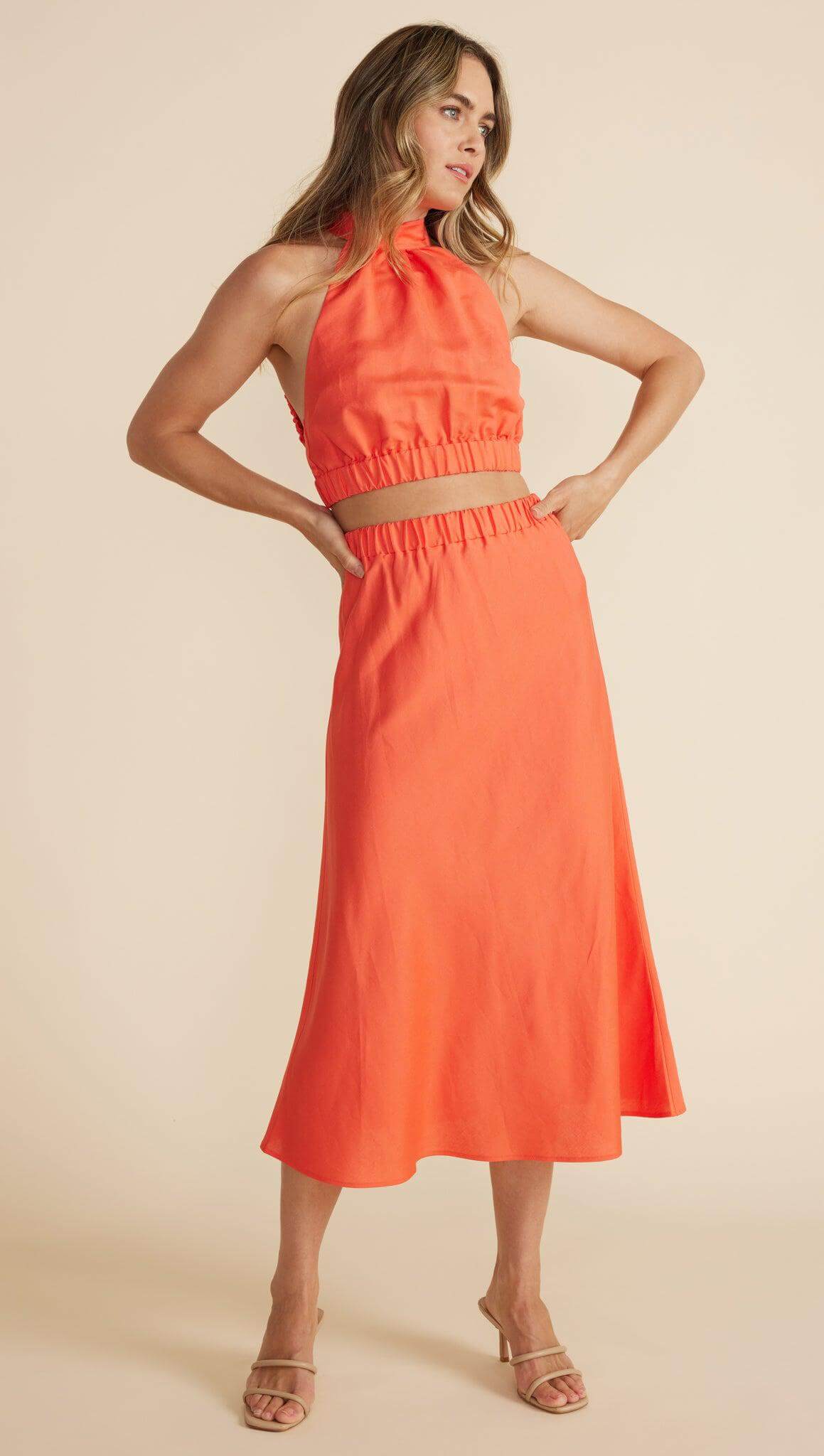 ABREA BIAS MIDI SKIRT-MINKPINK