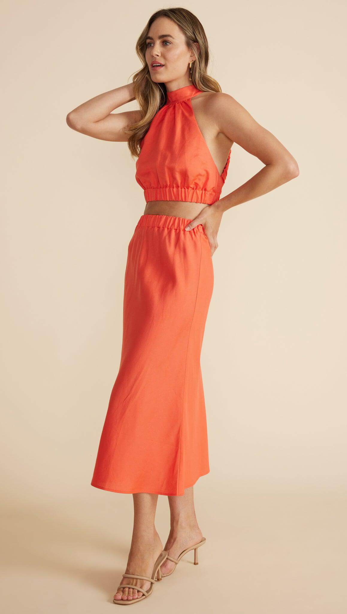 ABREA BIAS MIDI SKIRT-MINKPINK