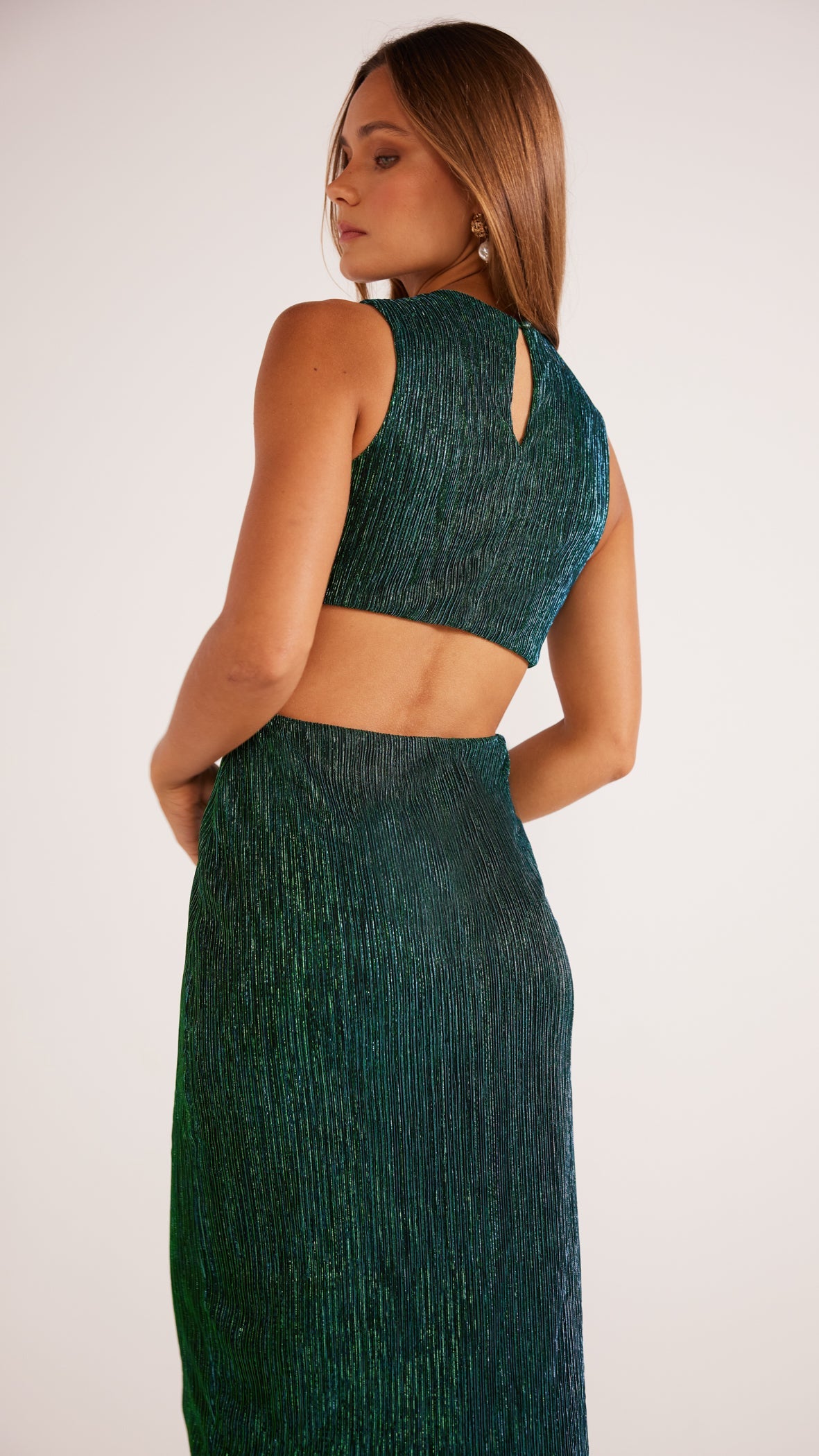 Astrid Cut Out Midi Dress Emerald