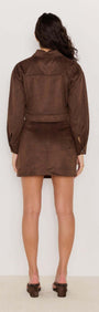 Aston Suede Mini Skirt - Matching set Mini Skirt brown faux suede