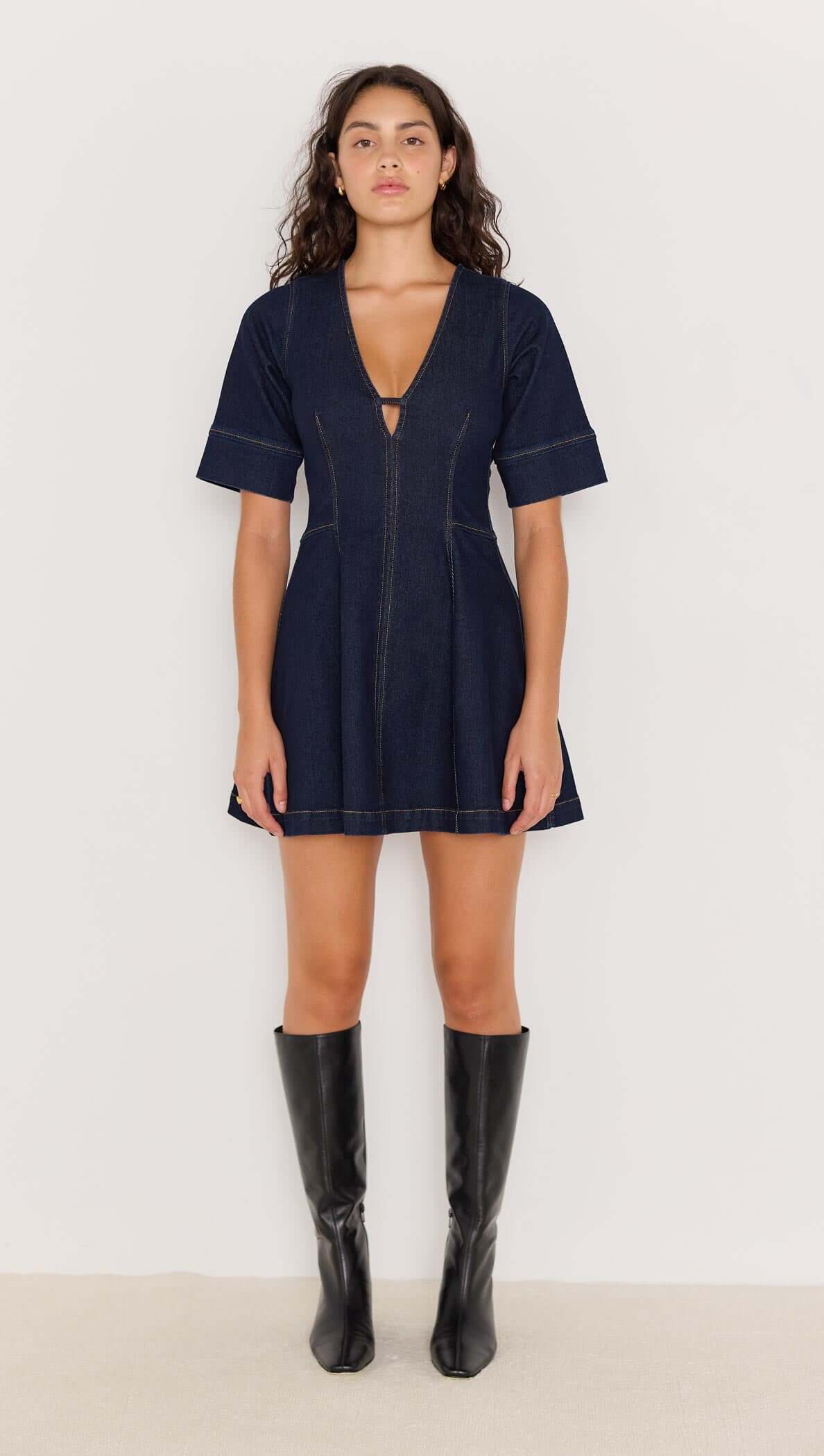 minkpink Camilla Denim Panel Mini Dress | Clothing