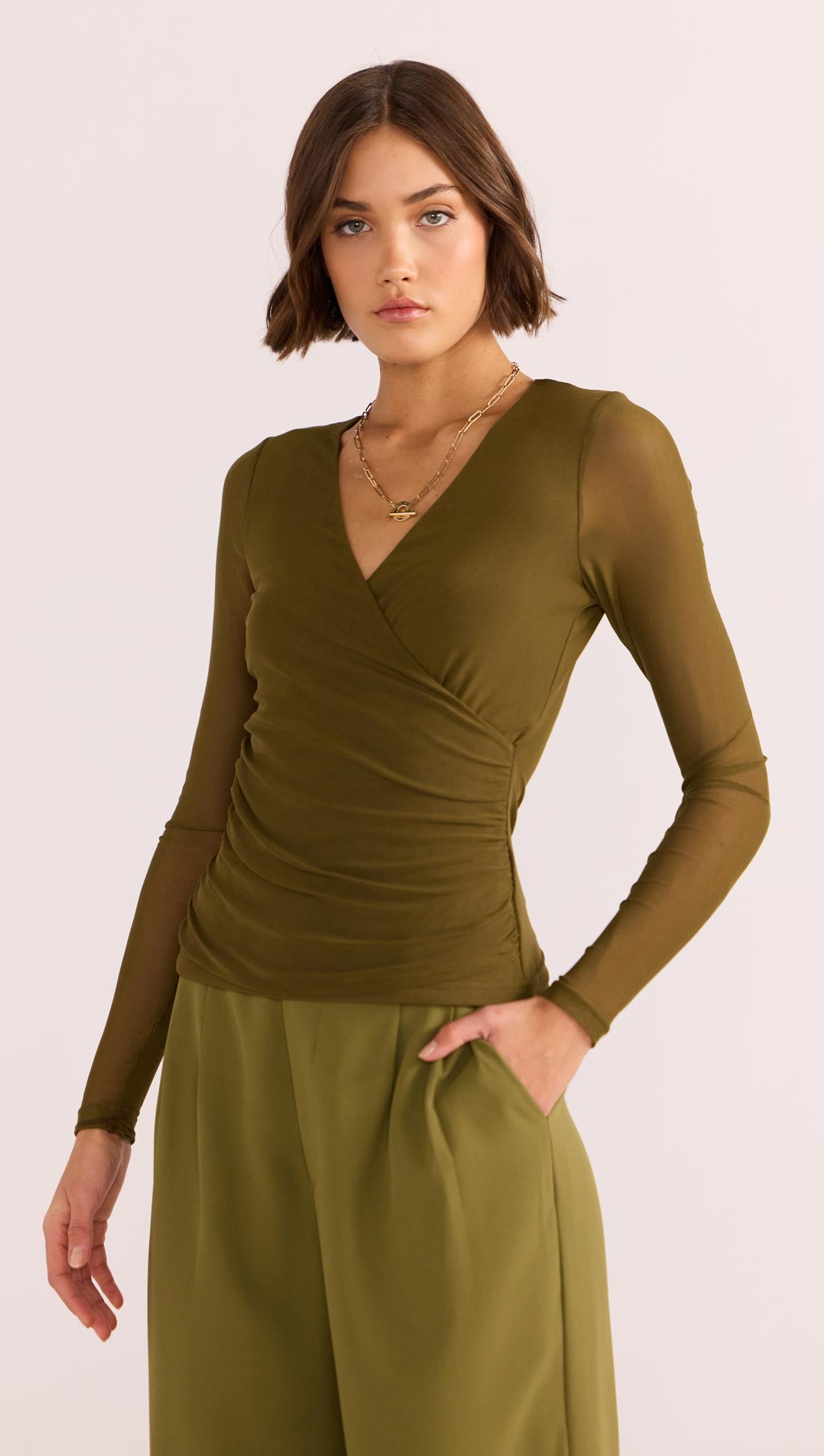 Elodie Mesh Wrap Top-MINKPINK