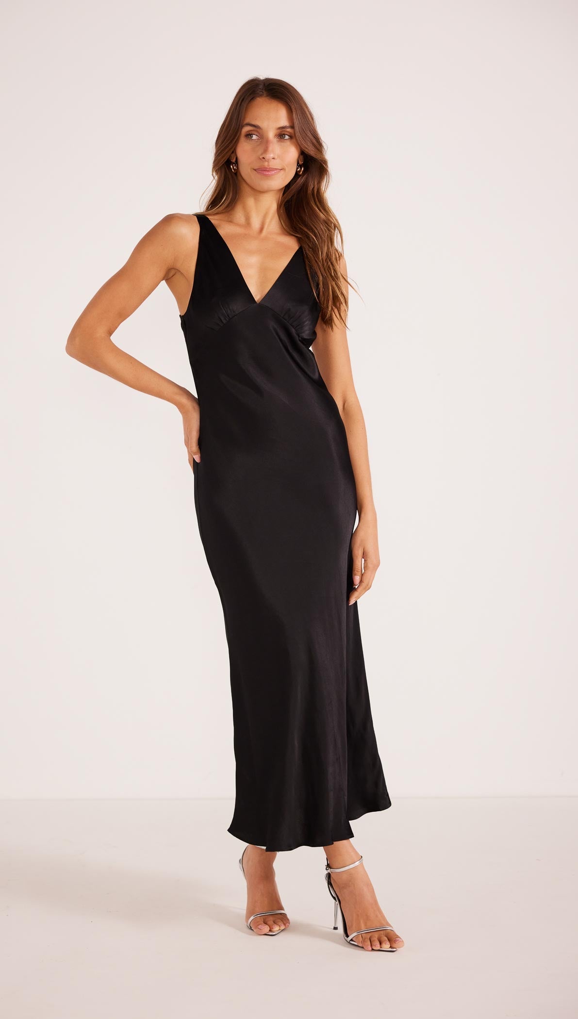 GAIA BIAS SLIP MIDI DRESS BLACK-MINKPINK