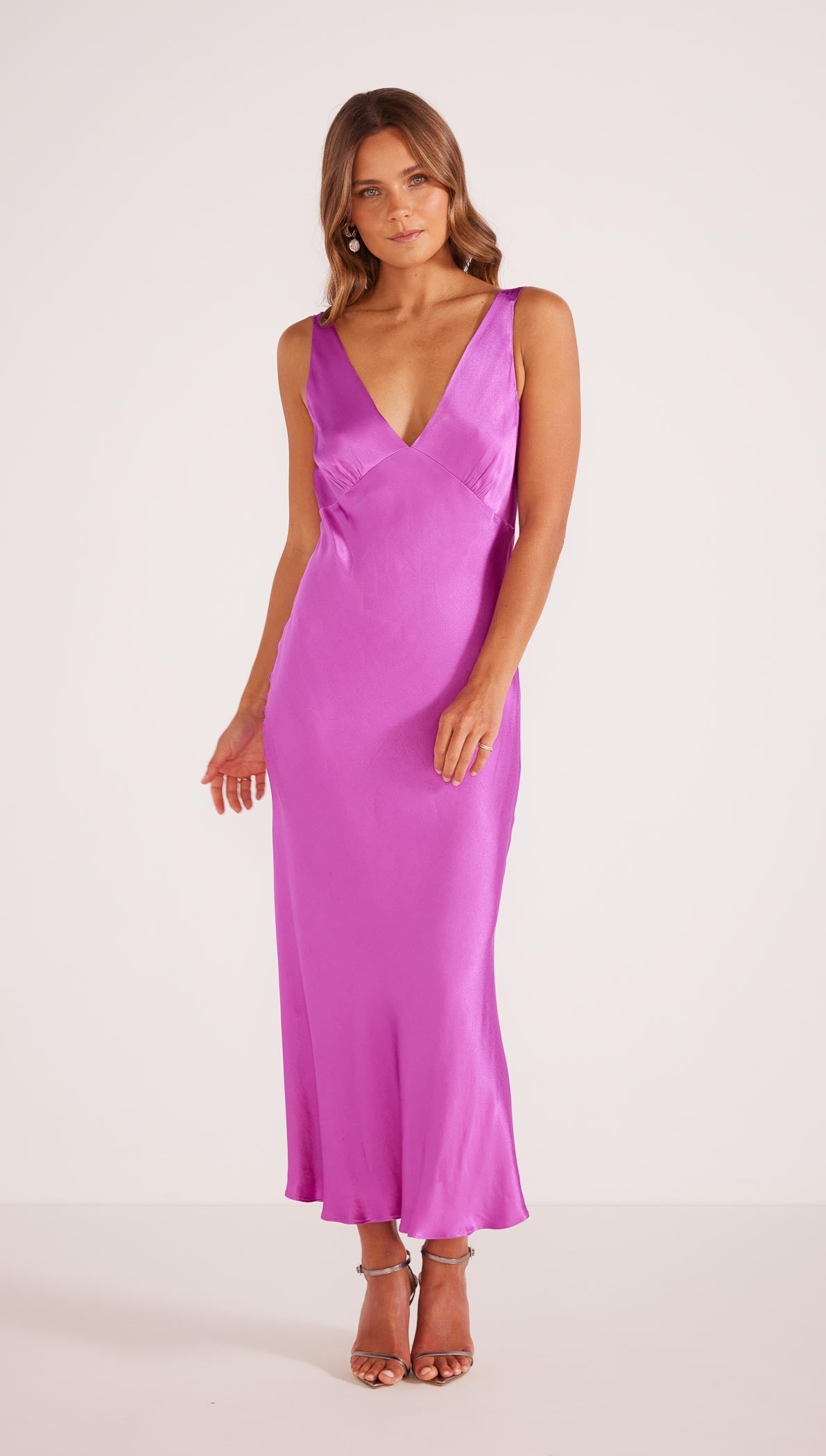 GAIA BIAS SLIP MIDI DRESS FUCHSIA-MINKPINK