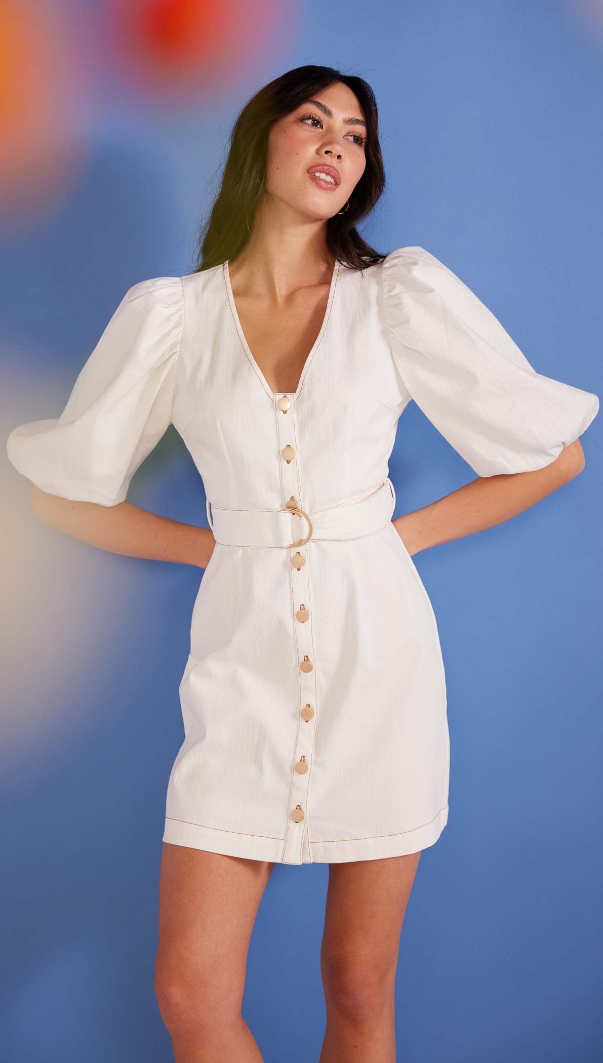 Hazel Puff Sleeve Mini Dress-MINKPINK