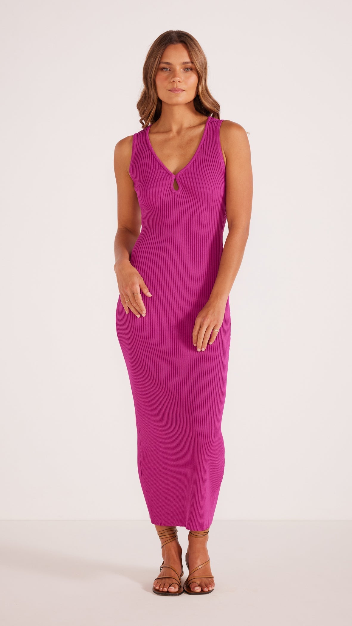 Sunseeker Frill Linen Dress in Pink