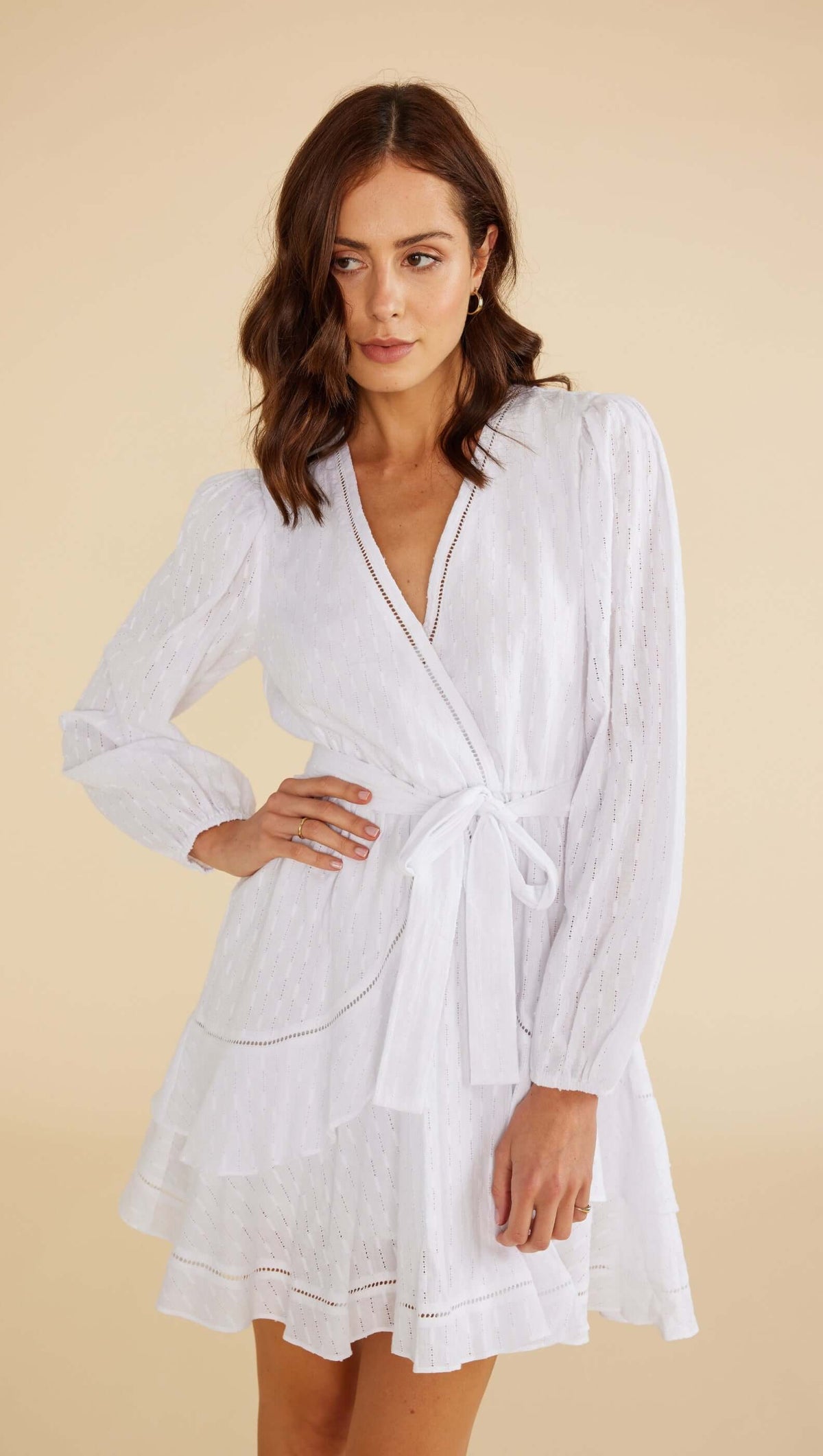 Maisie Broderie Wrap Mini Dress - FINAL SALE